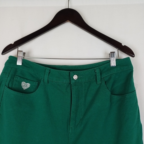 NWT Quacker Factory Jeans Bootcut Dream Jeannes Hunter Green Size 14 A210151 - Picture 4 of 9